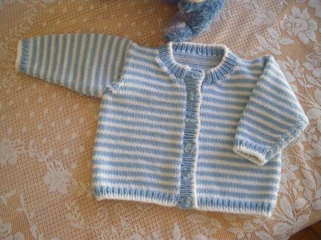 Striped baby cardigan knitting hot sale pattern